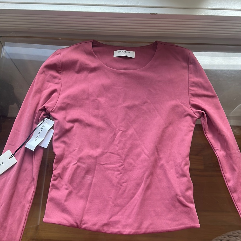 Babaton Aritzia Contour long sleeve top in rhodon pink NWT Size S